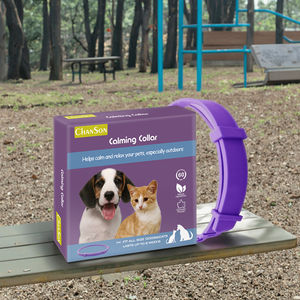 Collier apaisant de luxe pour chien <span class=keywords><strong>Chanson</strong></span>, design solide en caoutchouc, décoration foulard, huiles essentielles naturelles, phéromones pour animaux, réduction de l'anxiété, tout usage - Product Image 1