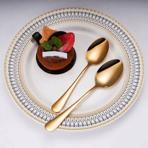 Bulk Gold Plated Stainless Steel Cutlery Set Mirror Polished Flatware 18/0SUS Dinner Spoon Fork Knife Dessert Spoon for Wedding - Product Image 3