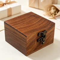 Boîte à bijoux et montres en bois de noyer carrée, écologique, personnalisée, à thème amour, pour la maison, cadeau de Noël