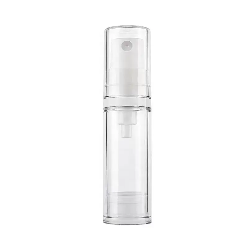 5ml 10ml 15ml cosmetico trasparente bianco Airless lozione siero pompa bottiglia bottiglia vuoto con pompa spruzzatore