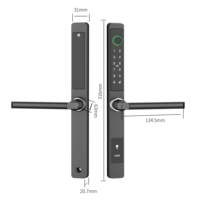 Serrure de porte fine Sinovo étanche avec contrôle TT Lock, mot de passe, empreinte digitale et carte pour le bureau