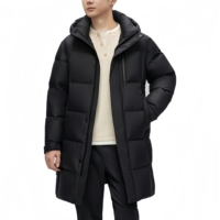 Nouvelle veste longue anti-rides et résistante à l'usure, doudoune longue personnalisée avec logo imprimé, respirante, doudoune longue pour homme, idéale pour le fitness