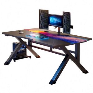 <span class=keywords><strong>Bureau</strong></span> d'ordinateur en forme de K <span class=keywords><strong>noir</strong></span> <span class=keywords><strong>et</strong></span> <span class=keywords><strong>rouge</strong></span>, idéal pour le gaming – Offre spéciale - Product Image 2