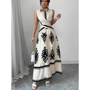 ชุดกระโปรงแม็กซี่ผ้าซาตินแขนกุดสำหรับผู้หญิง รุ่นคัสตอม 2026 ดีไซน์หรูหราพร้อมเสื้อผูกโบว์และเดรสยาว เหมาะสำหรับใส่ในช่วงฤดูใบไม้ผลิและฤดูร้อนในวันหยุดพักผ่อน - Product Image 5