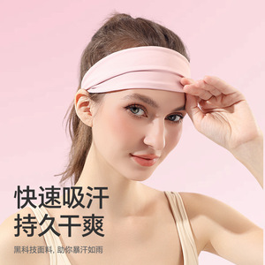 Summer <b>Sports</b> <b>Headband</b> Sweat Absorbing Yoga Fitness Women Running Navy Blue Wide Forehead Coverage - Product Image 4