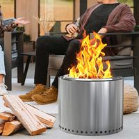 Brasero extérieur moderne de haute qualité en acier inoxydable, chauffé au bois, pour patio, jardin, camping