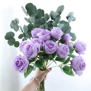 2023 хорошее качество напрямую с фабрики Описание розы Искусственные цветы дешевые розы цветок для домашнего декора 36 см