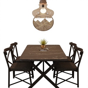 Mesa de Cocina Duradera, Ecológica, Portátil, Moderna, Impermeable, de Aglomerado y Metal, Multifuncional, Muebles para Comedor - Product Image 1