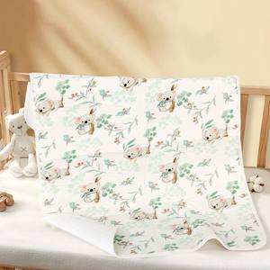 Nouveau 2026 Tapis à langer pour bébé 50x70cm en bambou et élasthanne doux, avec <span class=keywords><strong>couche</strong></span> intermédiaire en TPU imperméable et dos en tissu éponge de polyester respirant, protège-draps anti-urine - Product Image 1