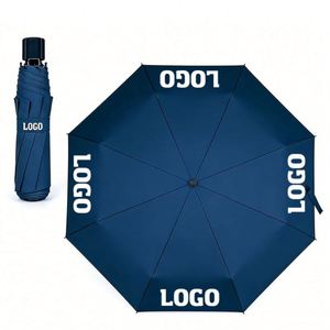 Wholesale Promotion Business Gift 3 Folding Uv Manual for Rain Windproof Sun Parasol Custom Umbrella With Logo - Product Image 1