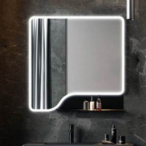 Estante de almacenamiento con <span class=keywords><strong>espejo</strong></span> con luz LED | Aplicación inteligente + Control por voz | OEM para hoteles y apartamentos - Product Image 1