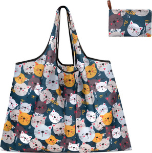 Bolsas de Compras Reutilizables al por Mayor, Bolsa de Mano Plegable con Impresión Personalizada, Bolsa Promocional de Nailon con Logotipo Personalizado de Fábrica - Product Image 3