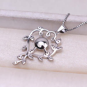 Componente de Joyería de Plata S925 con Colgante de Hoja Estilo Coreano para Collares de Perlas Europeas y Americanas, Accesorios para Manualidades - Product Image 3