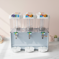 Distributeur de jus commercial à 3 réservoirs, machine à boissons froides en acier inoxydable pour usage en restaurant