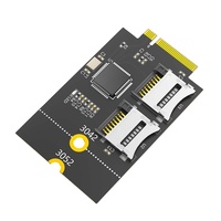 TISHRIC Dual TF Card ke M.2 NGFF Key B Adapter Board Mendukung M2 SSD 3042 3052 USB Bus Versi Baru Pengontrol Kartu M2 NGFF TF