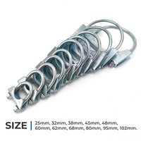 Pièces automobiles, collier de serrage en acier galvanisé à double boulon de 38-106 mm, robuste, pour échappement