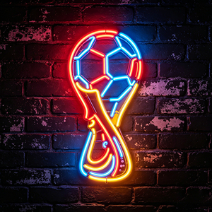 LED soccer <b>ball</b>-shaped light board Soccer-themed neon light Customized neon light board Party backdrops lighting - Product Image 2