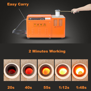 Fourneau de fusion numérique miniature Kinway 1450 degrés 3 kW, petit four électrique portable à induction <span class=keywords><strong>pour</strong></span> fusion de l'or, <span class=keywords><strong>prix</strong></span> des fusionneuses à creusettes. - Product Image 3