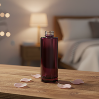 Fuyun 100ml Flacon en verre à épaulement plat Bouchon à vis noir pour les soins de la peau Lotion Savon liquide Papier toilette Cylindre de petite quantité