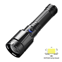 Lampe torche puissante à LED de 15 000 lumens, longue portée, rechargeable, 150 W, XHP360 COB, zoom, la plus puissante