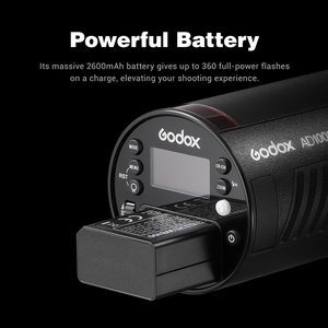 <span class=keywords><strong>Godox</strong></span> <span class=keywords><strong>AD100Pro</strong></span> 100Ws TTL 2.4G HSS 1/8000s Flash de Poche avec Batterie au Lithium 7.2V/2600mAh, 360 Éclairs à Pleine Puissance 0.01-1.5s - Product Image 5