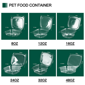 Pet nhựa thực phẩm container vỏ sò trái cây bao bì vuông vỏ sò hộp thực phẩm rõ ràng hộp vỉ thực phẩm container - Product Image 3