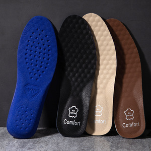 Genuine Leather Full Insoles Unisex Sweat-Absorbent Antibacterial Deodorant Shock Absorption Breathable Basketball Cushioning