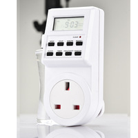 Britischer Kleinscreen-Timer-Schalter Steckdose Klimaanlage Küchen-Timer-Schalter 0-168Std 230 V 13 A 2900 W neutrale Verpackung