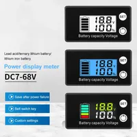 Indikator kapasitas baterai DC 7 v-68 V, pengukur voltase Voltmeter mobil motor litium asam timbal 12V 24V 36V 48V 60V 6133B