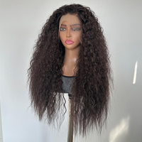 En stock – Perruque Lace Front 13x4 en fibre synthétique premium, résistante à la chaleur, sans colle, pour femmes
