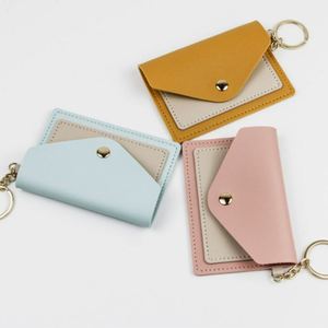 Portefeuille compact en cuir PU coloré, élégant et stylé, pour cartes d'identité, sac de rangement pour cartes, pochette à monnaie portable et tendance - Product Image 1