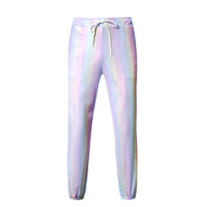 <strong>Mens</strong> Metallic Shiny Disco Pants, Drawstring Waist Party Dance Trousers for 70s/80s Festival <strong>Rave</strong> Cosplay Pants - Product Image 3
