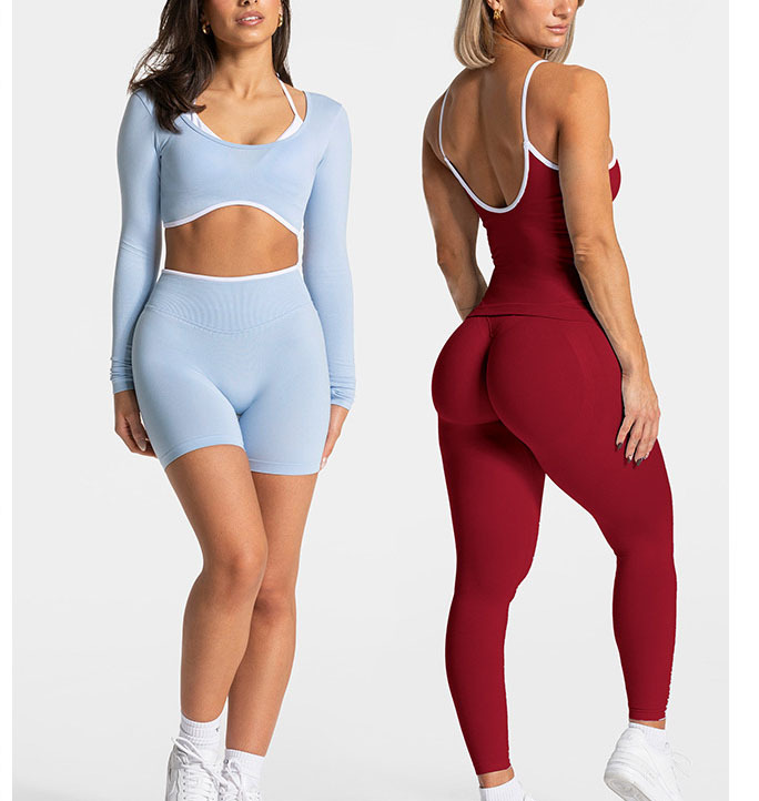Wholesale Breathable Long Sleeve Sports Top Yoga Set Women Two Piece Outfit for Running Gym Training