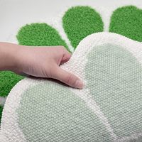 Tapis de bain gothique vert sauge motif visage trippy, tufté, séchage rapide, absorbant, antidérapant, lavable, pour la décoration intérieure