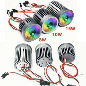 Lot de 5 projecteurs LED intelligents à pixels adressables 8W-15W DC24V WS2811-RGB/WS2814-RGBW IC, D50mm, pour intérieur, 3 broches JST entrée/sortie, 15 degrés - Product Image 2