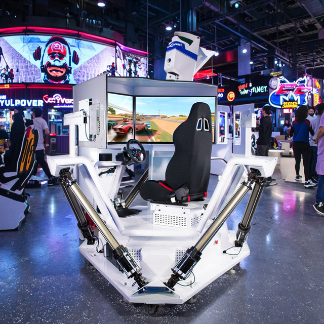 Customized 6 DoF Indoor Racing Driving Simulator 3 Screens VR Arcade Game Machine for Car Racing Car Driving Simulator