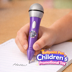 Custom Promotional Microphone Ballpoint Pen Plastic Novelty Writing Pen for Kids Party Gifts Factory Mass Production EN ASTM