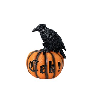 Nuevo Adorno de Calabaza y Cuervo Esculpido Artísticamente en Resina Epoxi para Halloween, Decoración Festiva para el Hogar, Artesanía de Exportación - Product Image 5