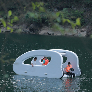 Favorite Factory Price Water Leisure Family Friends Party Inflatable Solar <strong>Catamaran</strong> <strong>Foldable</strong> Houseboat Hot Sale With Motor - Product Image 4