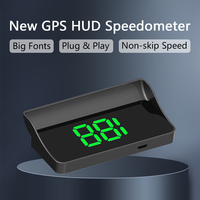 W1 MPH KMH Auto Hud Speedometer kaca depan 2.5 ''ukuran layar HD mobil Head-up Display Alarm aksesoris