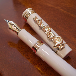 <span class=keywords><strong>Penna</strong></span> Stilografica/Roller, Design Asta Dorata di Asclepio, Corpo Ergonomico in Acrilico, Regalo da Collezione per Medici - Product Image 3