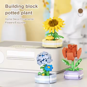 अनुकूलित शाश्वत गुलाब एब्स 3 डी फूल ईंटों रोमांटिक डिय प्लास्टिक बिल्डिंग ब्लॉक मॉडल प्रकार - Product Image 3