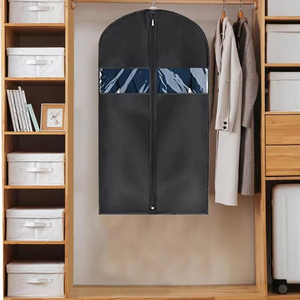 <span class=keywords><strong>Housse</strong></span> de <span class=keywords><strong>vêtement</strong></span> portable noire non tissée 60*110 cm avec fermetures éclair pour rangement et voyage, <span class=keywords><strong>housse</strong></span> lavable pour T-shirts, vestes, costumes, manteaux - Product Image 5