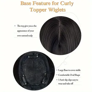 [Bloc de perruque lisse de 22 pouces] Élégant bloc de perruque synthétique lisse pour femme de 22 pouces, fibre haute température, brun clair à noir - Product Image 5