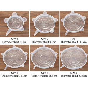 <b>silicone</b> cover can be <b>stretched</b> and sealed high temperature resistant food plastic wrap six-piece <b>silicone</b> fresh-keeping cover - Product Image 6