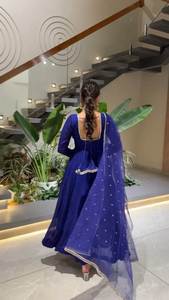 Elegant Georgette Dress Set Sequence & Mirror <b>Magic</b> Anarkali Lehenga & Dupatta Salwar Saree Lehenga <b>Model</b> Number - Product Image 5