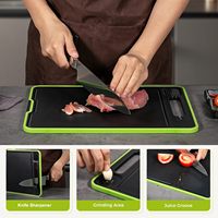 Planche à découper de cuisine en plastique double face antibactérienne de grande taille pour décongeler et affûter la viande congelée