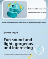 Jouet de douche électrique en plastique avec musique, pulvérisation d'eau, éléphant qui crache des bulles, nouveau style, jeu aquatique pour enfants, été, salle de bain