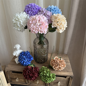 Fleurs artificielles en soie synthétique en gros, fleurs d'<span class=keywords><strong>hortensia</strong></span> simples de haute qualité pour la décoration de mariage - Product Image 5