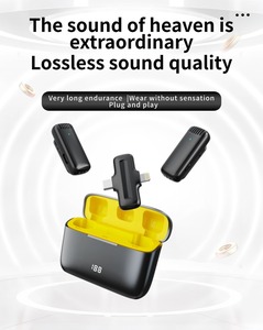 Système de microphone sans fil double J13Pro 2-en-1 avec collier intégré, entrées Lightning et USB-C, réduction de bruit et étui de batterie pour - Product Image 2